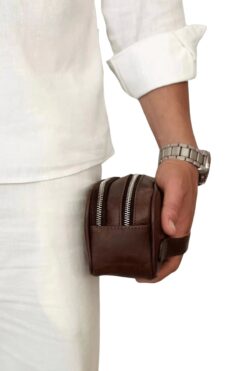 By Pellini Erkek Dana Derisi El Çantası Kahverengi