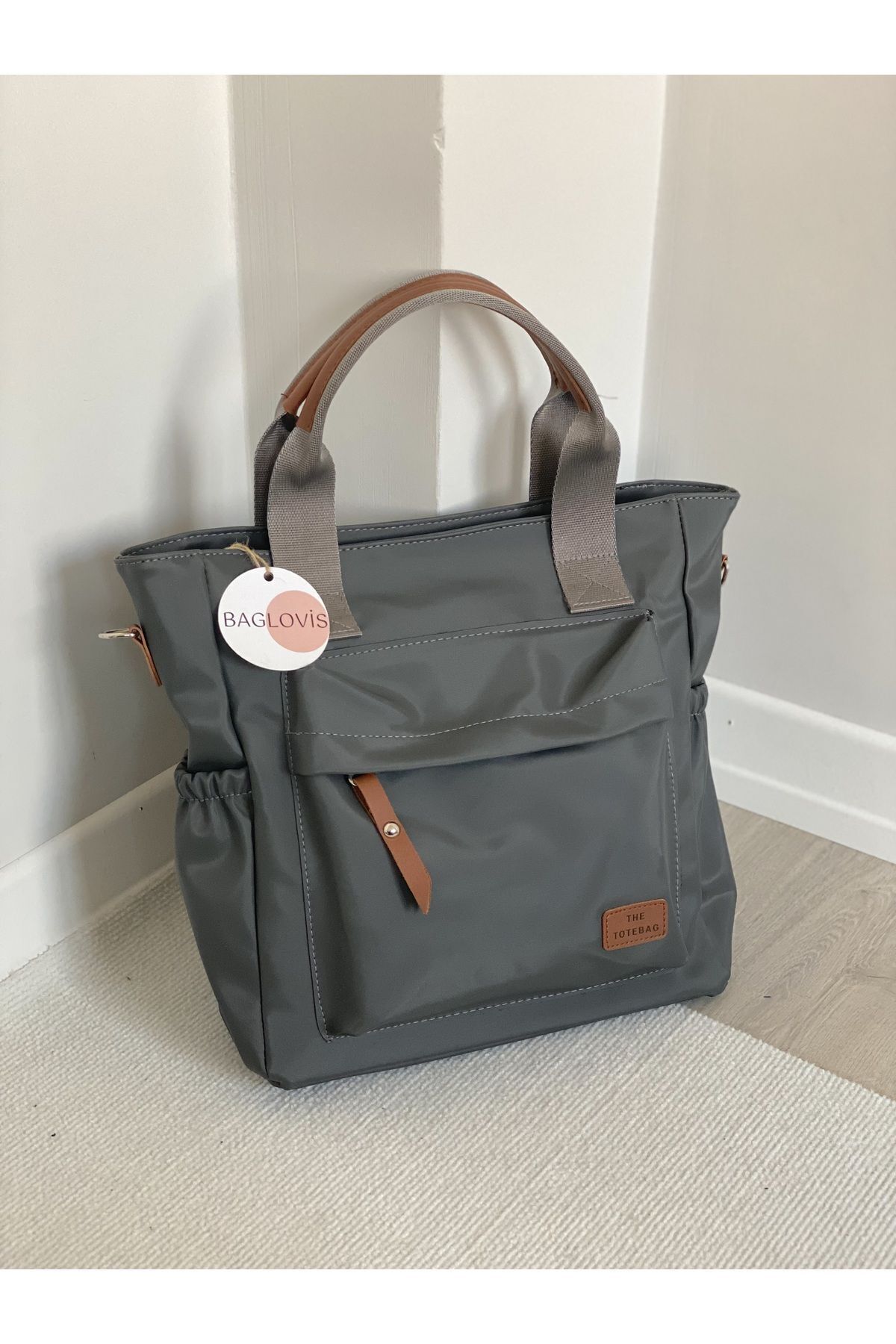 BAGLOVİS BÜYÜK BOY SATEN KUMAŞ SALAŞ OMUZ ÇANTASI