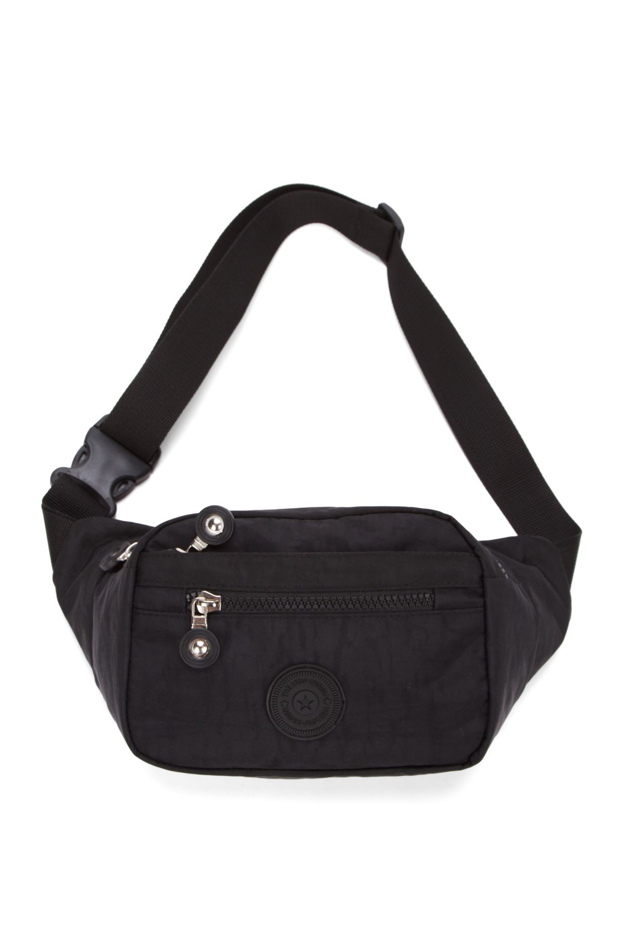 Adelina Bags Unisex Krinkıl Kumaş Bel Ve Çapraz Askılı Göğüs Omuz Çanta Freebag Siyah - Görsel 2