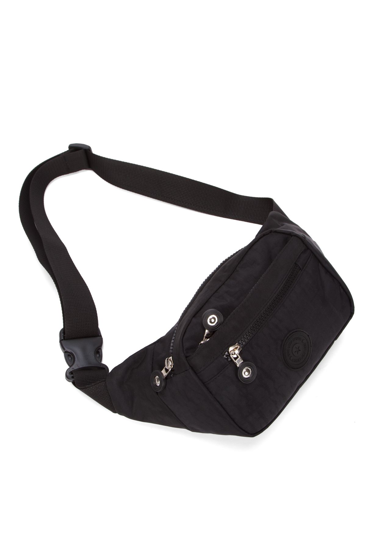 Adelina Bags Unisex Krinkıl Kumaş Bel Ve Çapraz Askılı Göğüs Omuz Çanta Freebag Siyah - Görsel 3