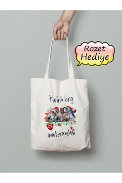 Akumastik Twinkling Watermelon Bez Çanta 35x40cm - Kdrama - Rozet Hediyeli