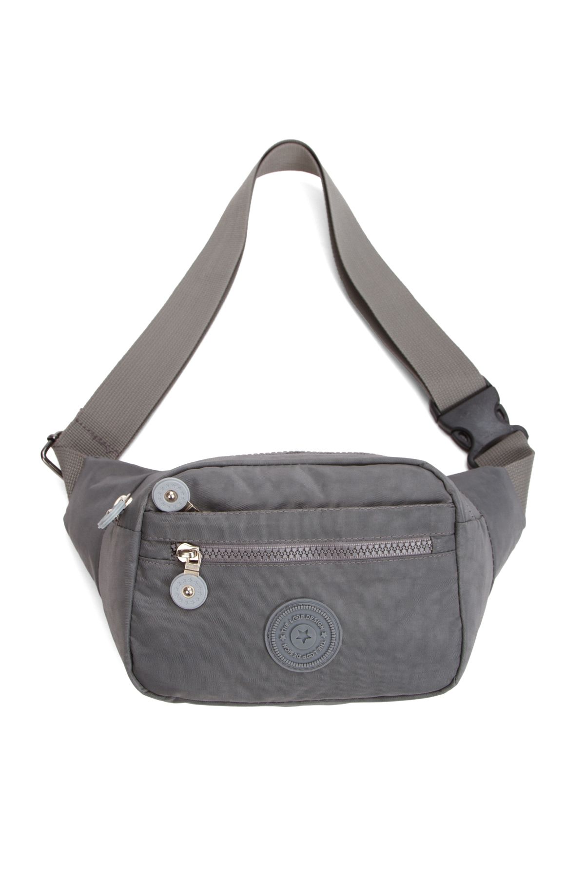 LOOP DESIGN Siyah Unisex Krinkıl Kumaş Bel Ve Çapraz Omuz Çantası & Freebag - Görsel 2