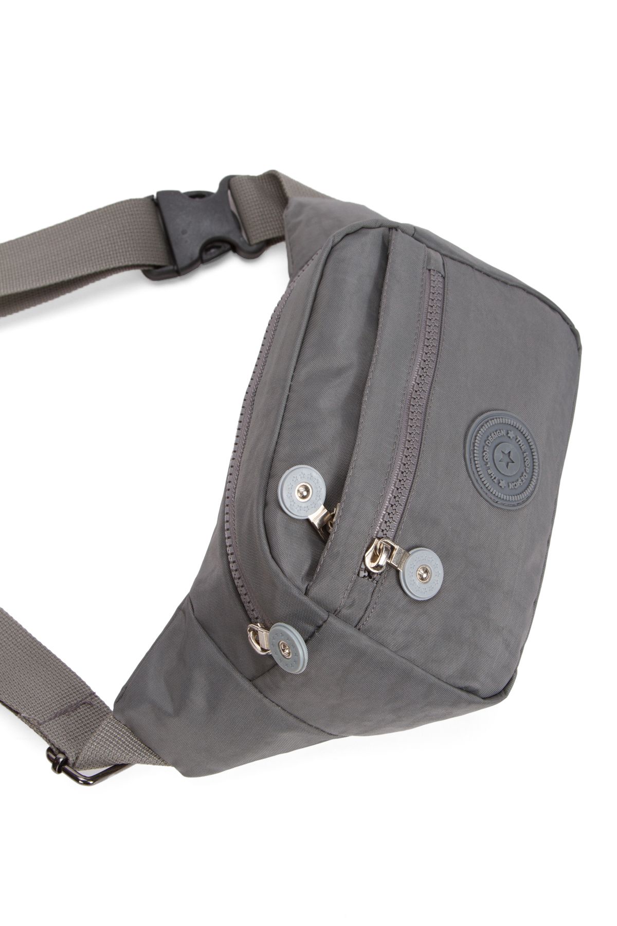 LOOP DESIGN Siyah Unisex Krinkıl Kumaş Bel Ve Çapraz Omuz Çantası & Freebag - Görsel 3