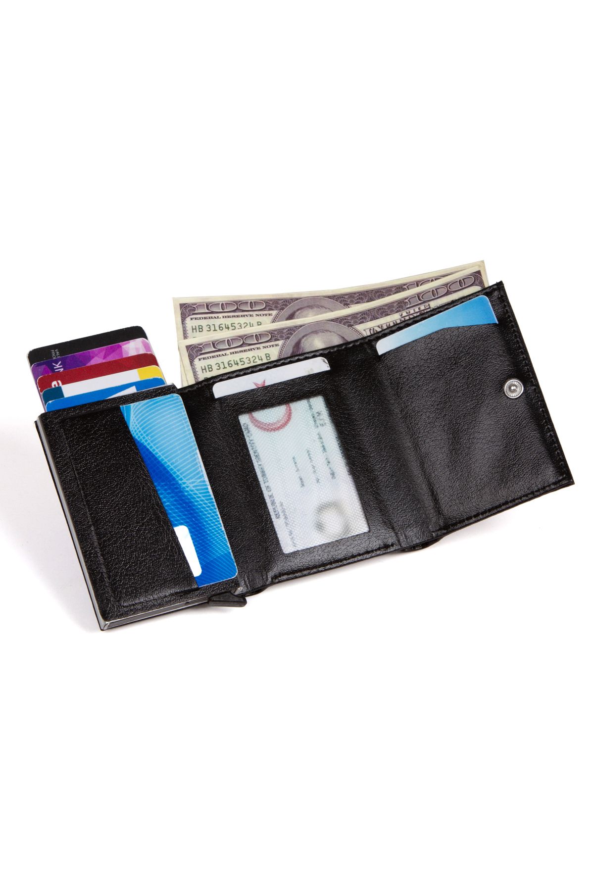 Newish Vegan deri Çapraz BEl Ve Omuz Çantası Mekanizmalı Cüzdan Ve Kartlık - Görsel 6