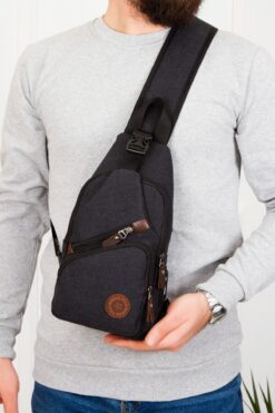 Newish Kanvas Unisex Siyah Çapraz Omuz Ve Bel Çantası Günlük Seyahat Çantası (BOY30-EN18)
