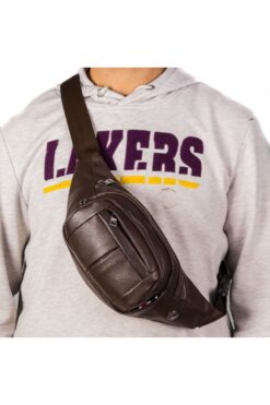 NEWISH POLO ACCESSORIES Unisex Suya Dayanıklı Vegan Deri Siyah Kulaklık Çıkışlı Omuz Ve Bel Çantası