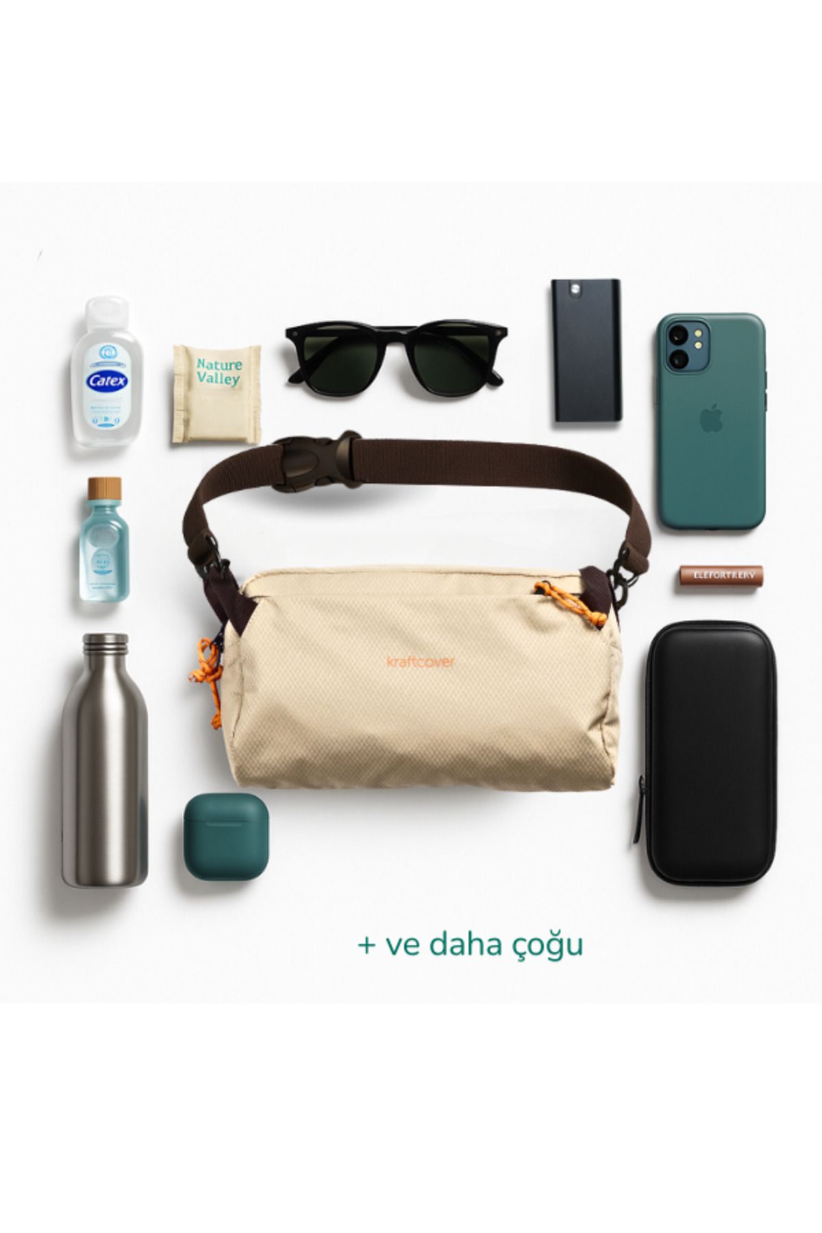 KraftCover Rove Sling Unisex Su Geçirmez Çapraz Çanta | Hafif, Katlanabilir, Leke Tutmaz - Görsel 2