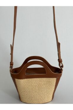 Boutiquehaki Duffle Hasır Detaylı Mini El ve Omuz Çantası