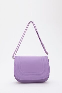 Shaka Lila Shk93 Suni Deri 2 Bölmeli Ayarlanabilir Askılı Kol Ve Omuz Çantası U:15 E:23 G:6 Cm
