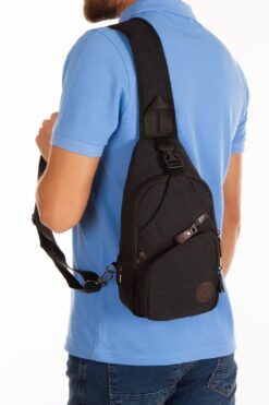 Newish Polo Unısex Kanvas Usb Kulaklık Çıkışlı Çapraz Askılı Omuz Göğüs Ve Spor Günlük Sırt Seyahat Çanta.
