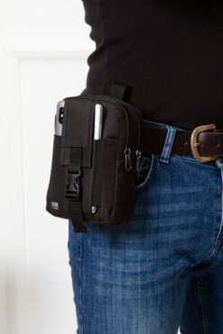 Newish Polo Unisex Siyah Telefon Bölmeli Kemer Ve Bel Çantası (EBAT18X11CM)