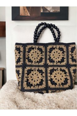 irongarden Bac Kağıt Ip El Örgüsü El Omuz Çantası