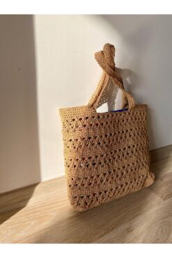 Rabika Desenli Tote Hasır Çanta