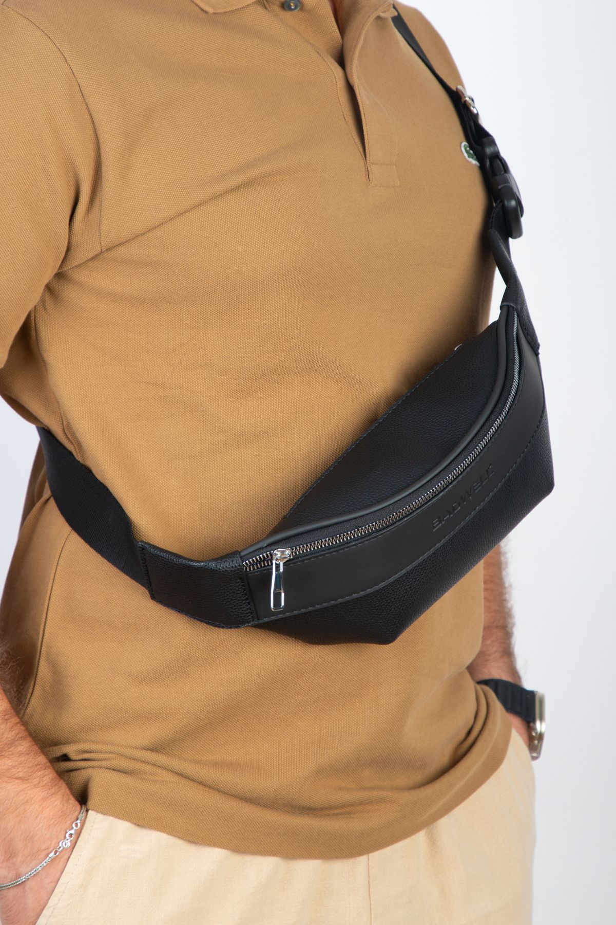 BAGWELL Çapraz Çift Gözlü Vegan Deri Göğüs ve Bel Çanta - Görsel 3