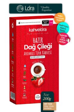 kahvelora 200g Dağ Çilekli Türk Kahvesi - Yumuşak Hafif Içimli - Sütlü Köpüklü Dağ Çileği Aromalı
