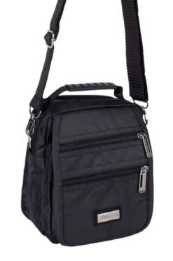 SEVENTEEN Çok Gözlü Erkek El Ve Omuz Askılı Çanta Siyah