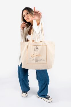 The Lycos "wanderlust" Canvas Tote Omuz Ve Plaj Çantası