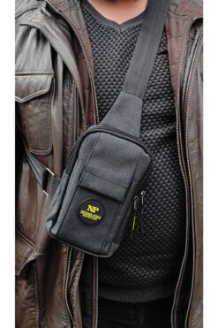 Newish Unisex Siyah Keten Kumaş Telefon Bölmeli Çapraz Askılı Omuz Ve Bel Çantası Günlük Çanta