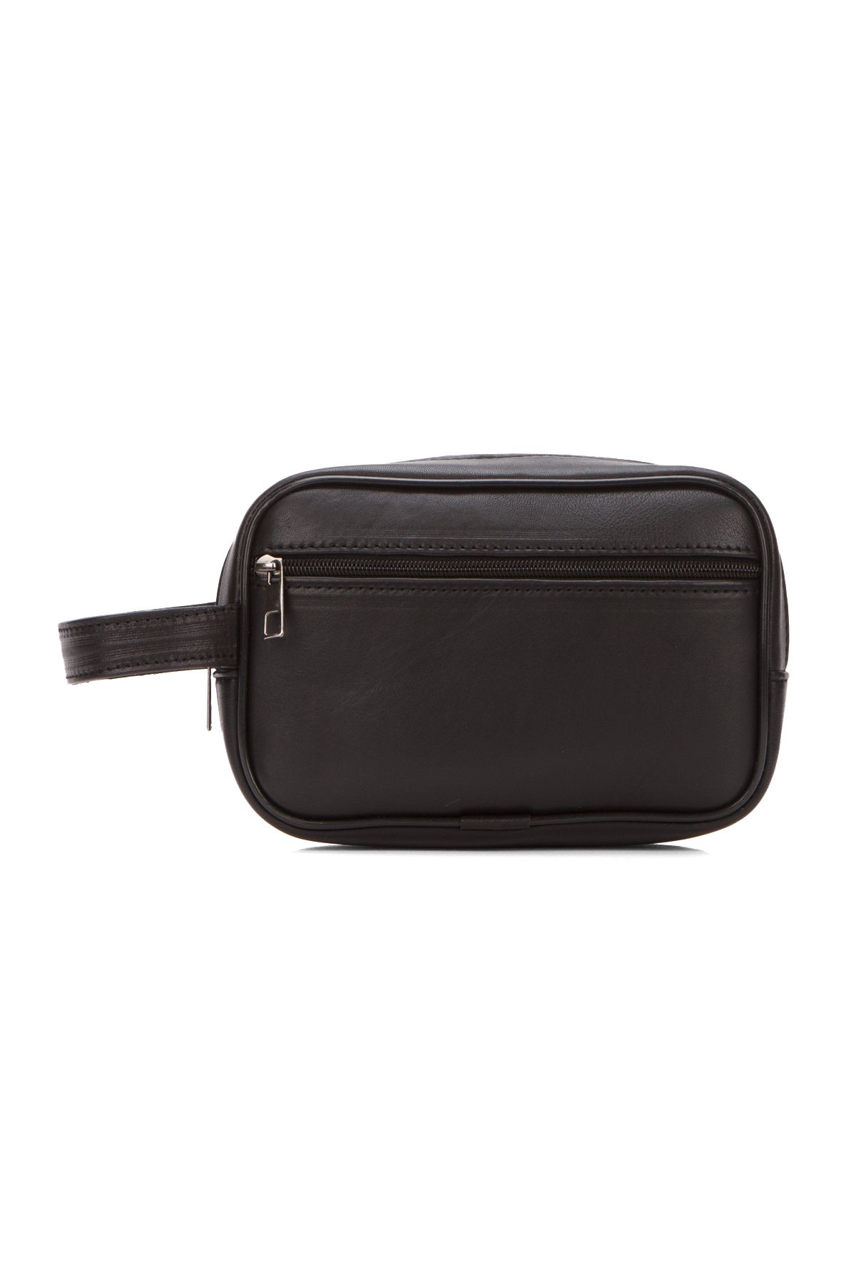 Adelina Bags Erkek Siyah Hakiki Deri Seyahat Kozmetik Portföy Clutch El Çanta - Görsel 3