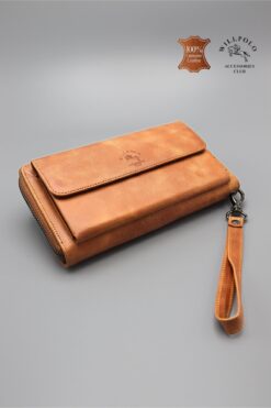 willpolo Hakiki Deri Telefon Bölmeli Crazy Taba Lüx El Çantası Portföy Cüzdan