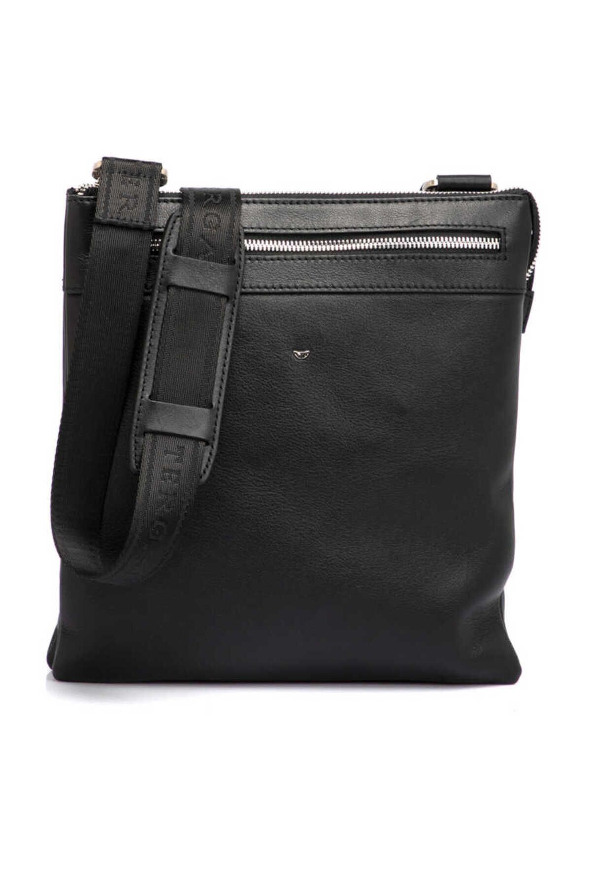 Tergan Siyah Hakiki Deri Unisex Çapraz Askılı Çanta - S1ac00021107-a85