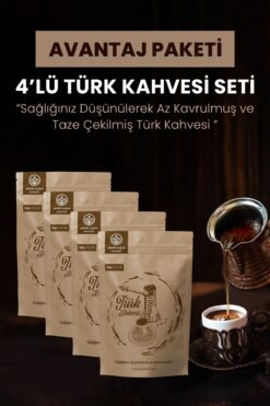 ApAyrı Yaşam Sağlığınız Düşünülerek Az Kavrulmuş Ve Taze Çekilmiş Türk Kahvesi 4x100gr Avantaj Paketi