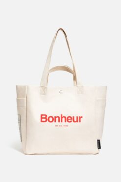 Bonheur N°4 Kanvas Çanta- Cloud Whıte