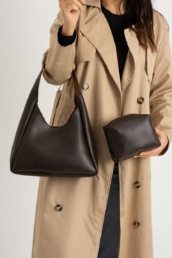 NBİBAGS Siyah Çıtçıt Kapatmalı Suni Deri Fermuarlı Makyaj Çantalı El Ve Omuz Çantası