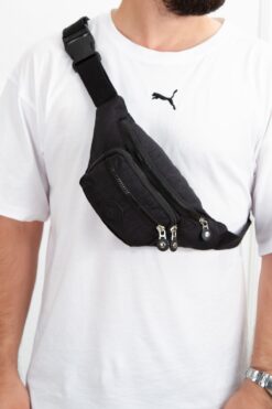 NEWISH POLO ACCESSORIES Siyah Su Geçirmez Krinkıl Çapraz Askılı Bel Omuz Çanta Göğüs Seyahet Günlük Bodybag