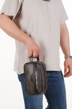 Newish Polo Crazy Desenli Suni Deri Portföy-Clutch Traşlık ve El Çantası (günlük, seyahat)