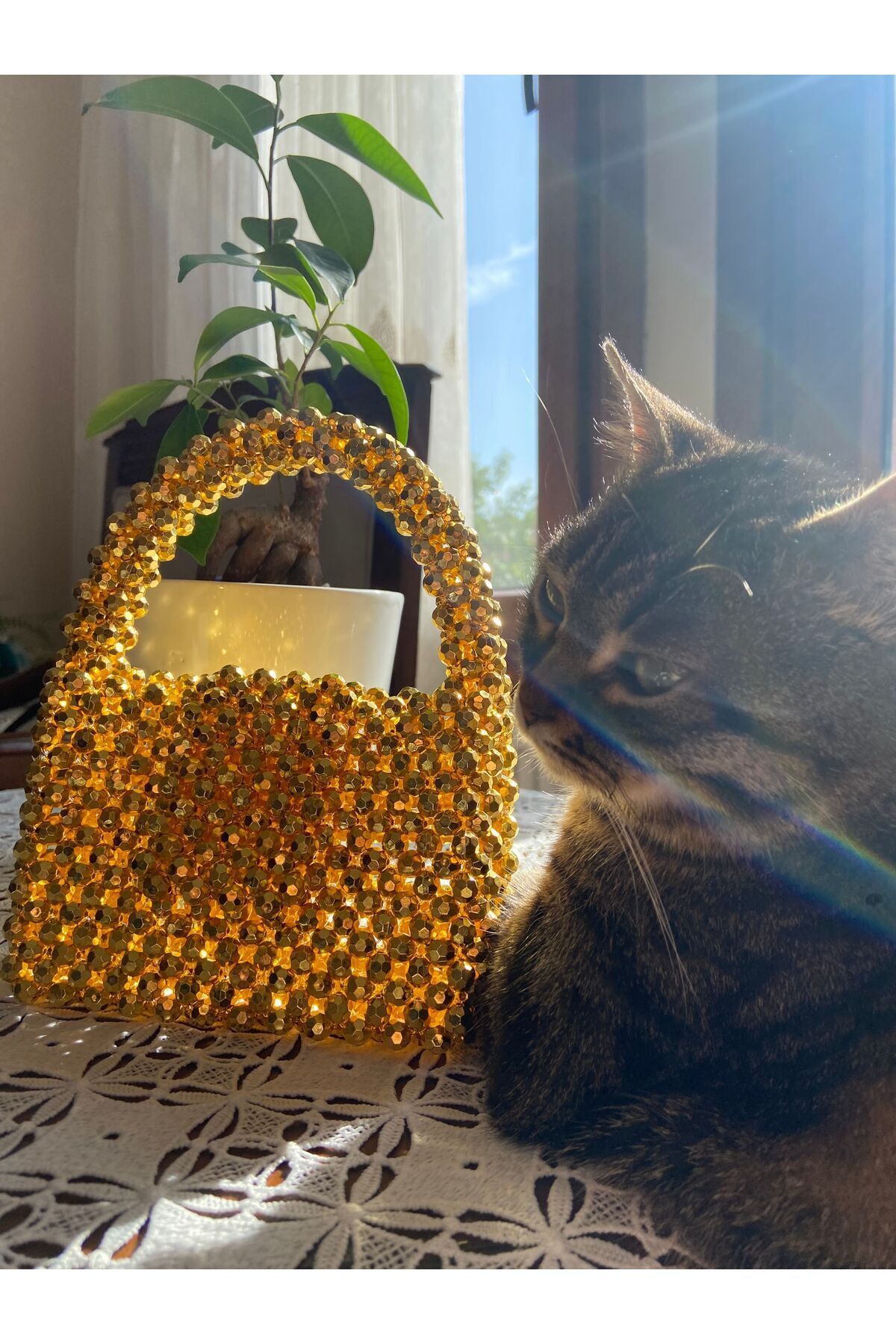 CLA Mini Lotus Boncuk Çanta - Görsel 2