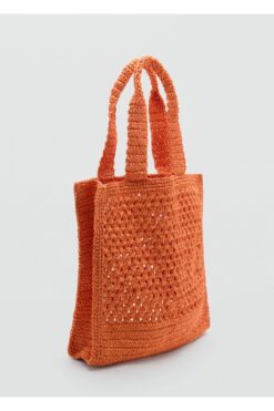 MANGO Doğal elyaf shopper çanta