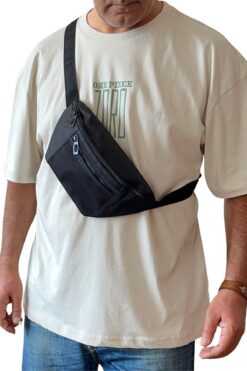 Outlet Çarşım Dört Bölmeli Erkek Bel ve Çapraz Omuz Çantası Siyah