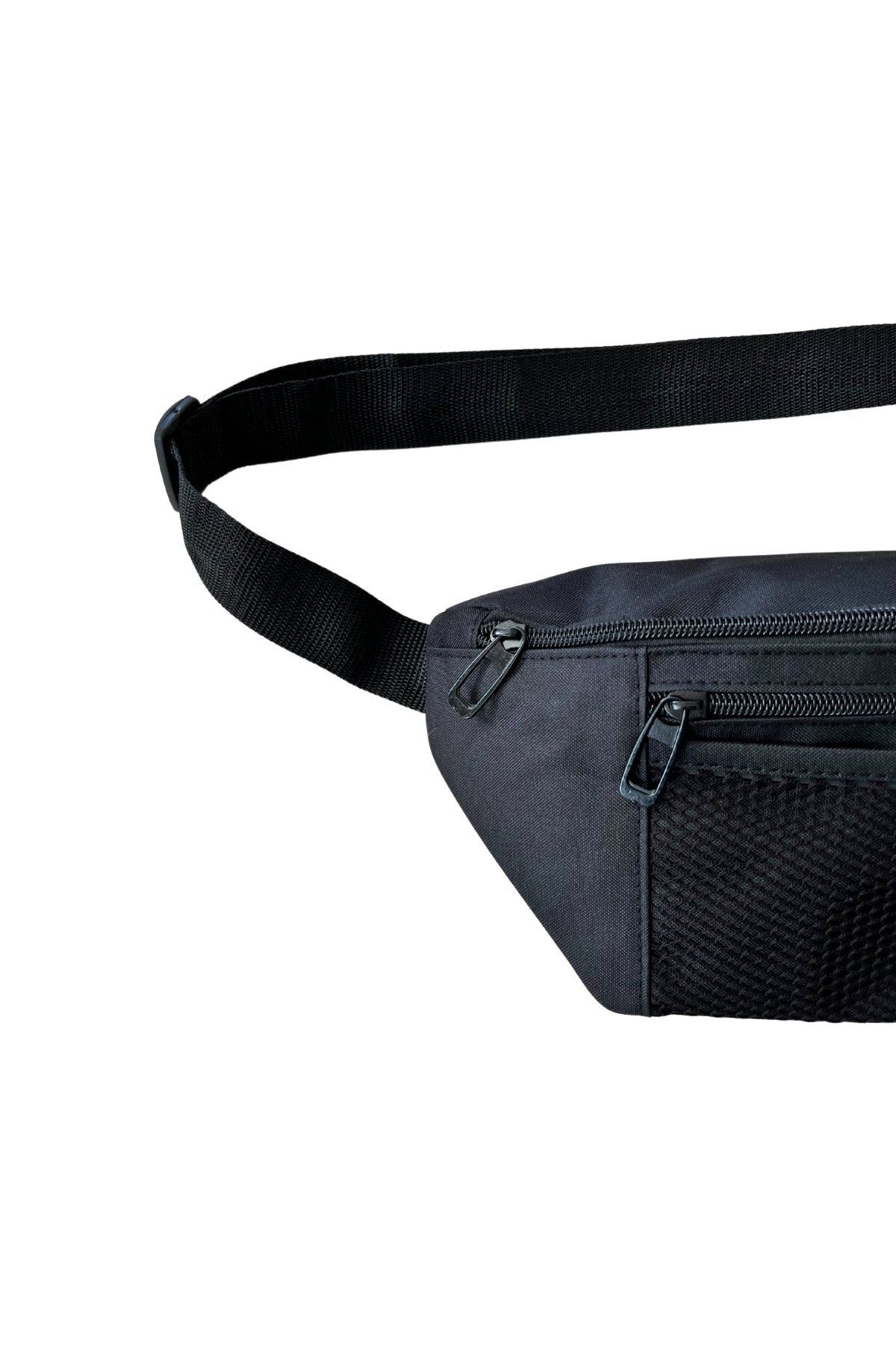 Outlet Çarşım Dört Bölmeli Erkek Bel ve Çapraz Omuz Çantası Siyah - Görsel 2