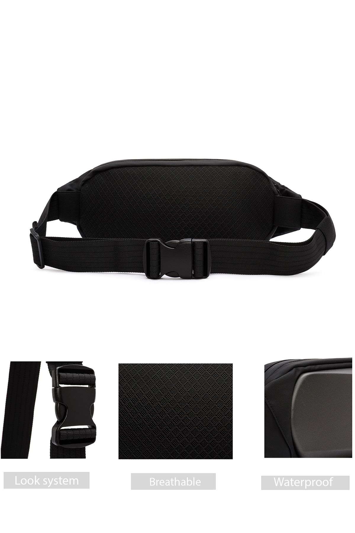 Derimod D-Pack Erkek Gri Kumaş Bel Çantası 24SBD30036F - Görsel 3