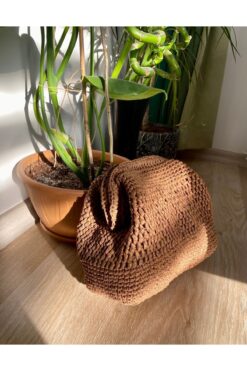 Rabika Chocolate Raffia Handbag (Çikolata Rafya El Çantası)