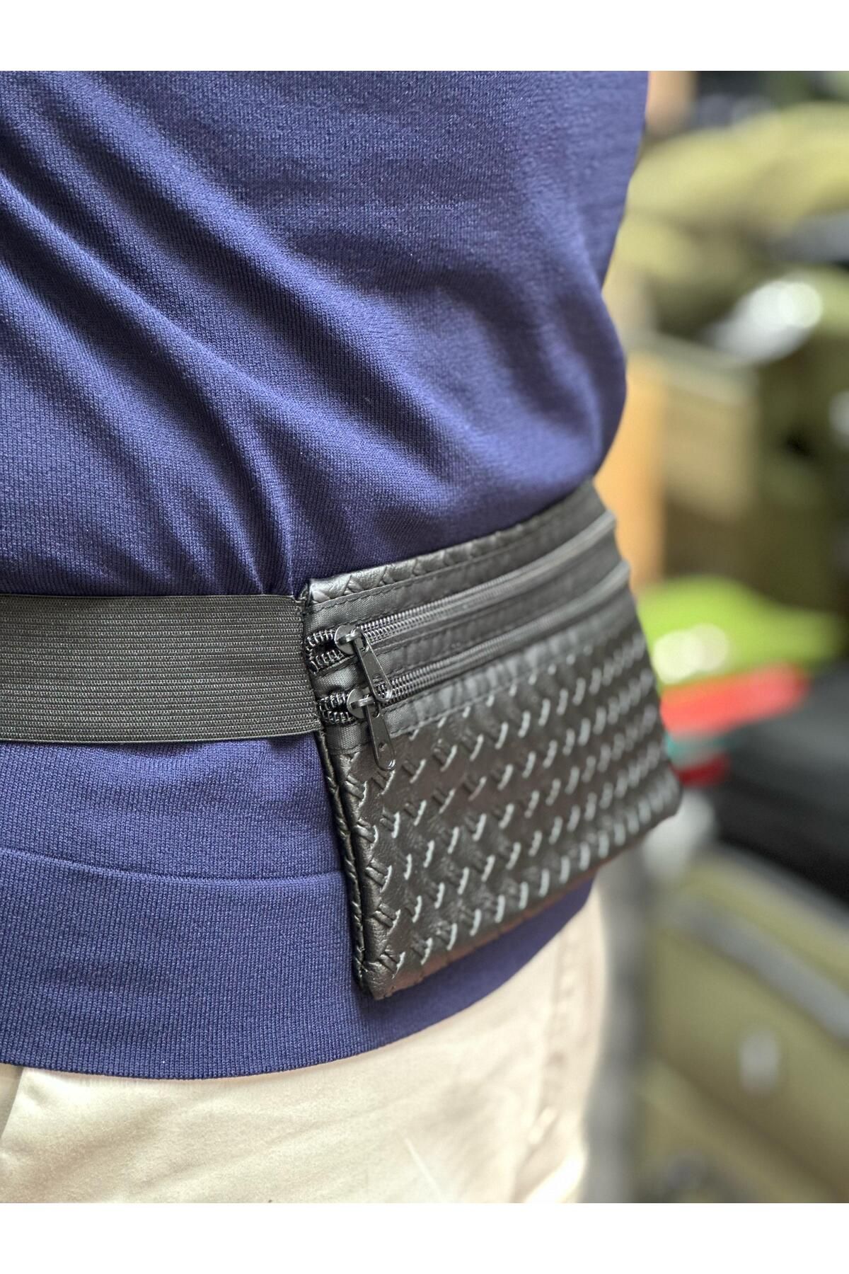 KOMANDO PAZARI Su Geçirmez Deri Hac Umre Pasaport Telefon Bel Çantası - Görsel 2