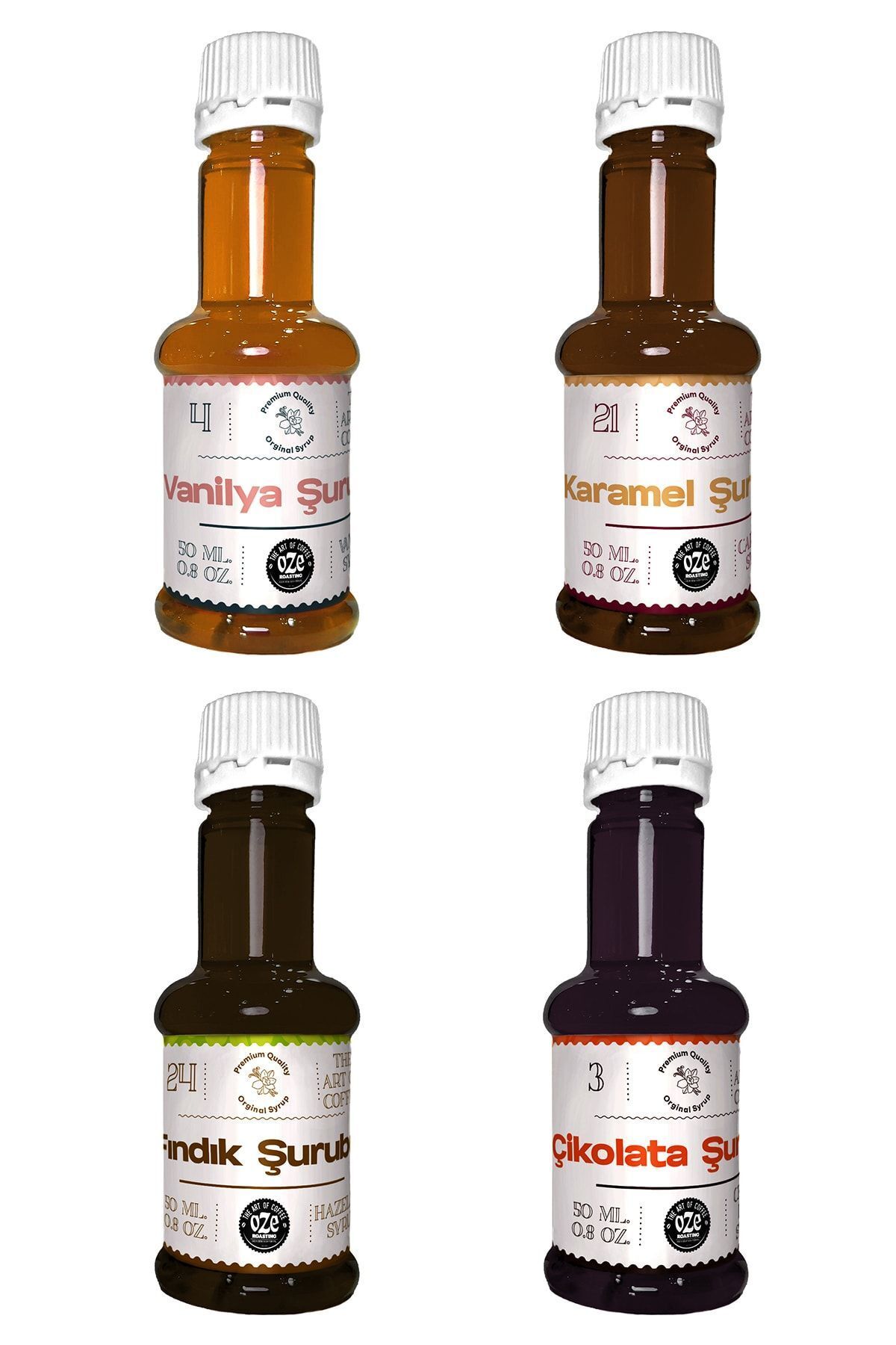 Oze Mini Şurup Seti Dörtlü Fırsat Karamel/çikolata/vanilya/fındık
