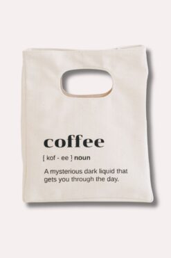 Milky Way Design % 100 Pamuk Mini Kanvas " Coffee " Bez Çanta / Tote Bag / Yemek Taşıma Çantası