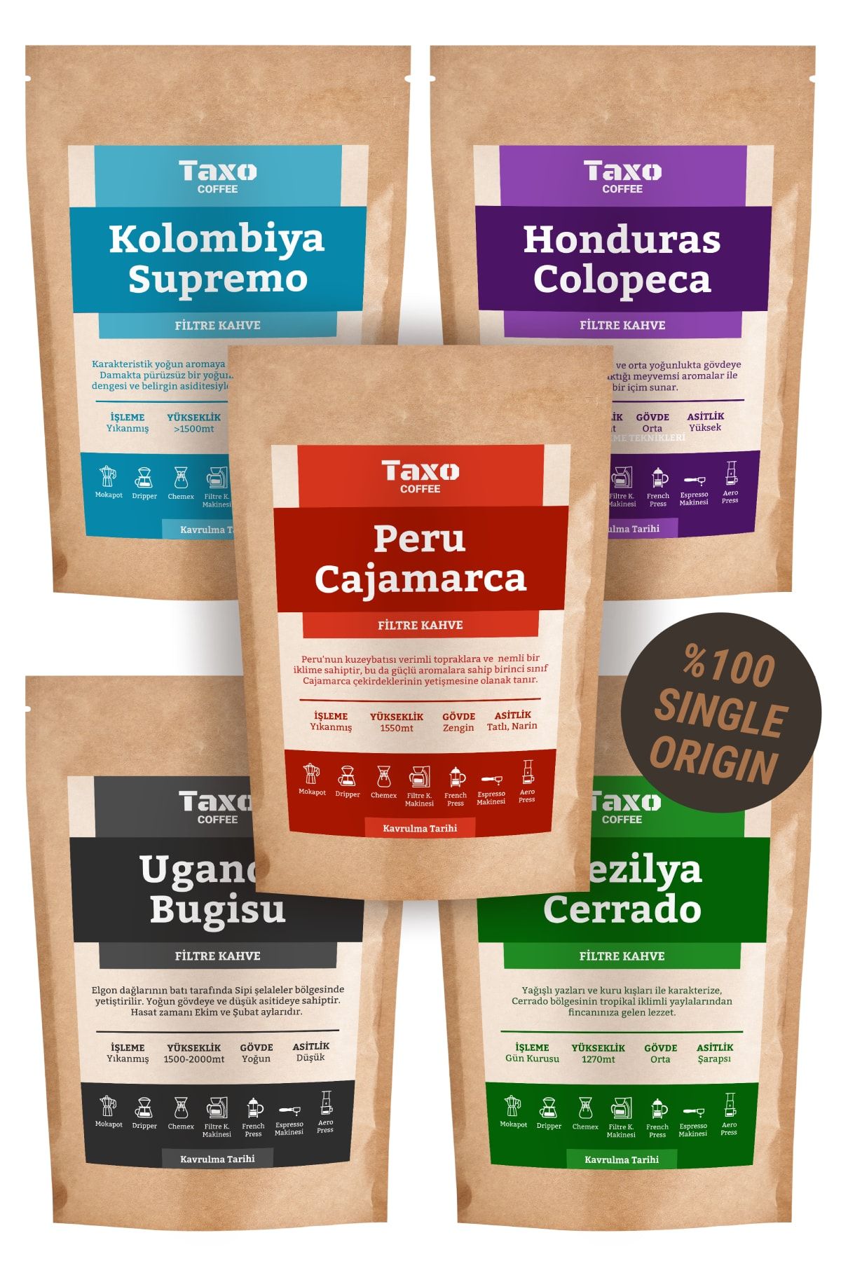 Taxo Coffee Nitelikli Kahve Deneme Seti