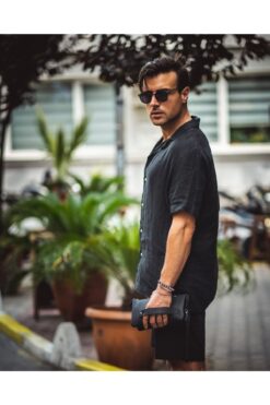 Fil Deri El Çantası Hakiki Deri El Bantlı Siyah Renk 2029