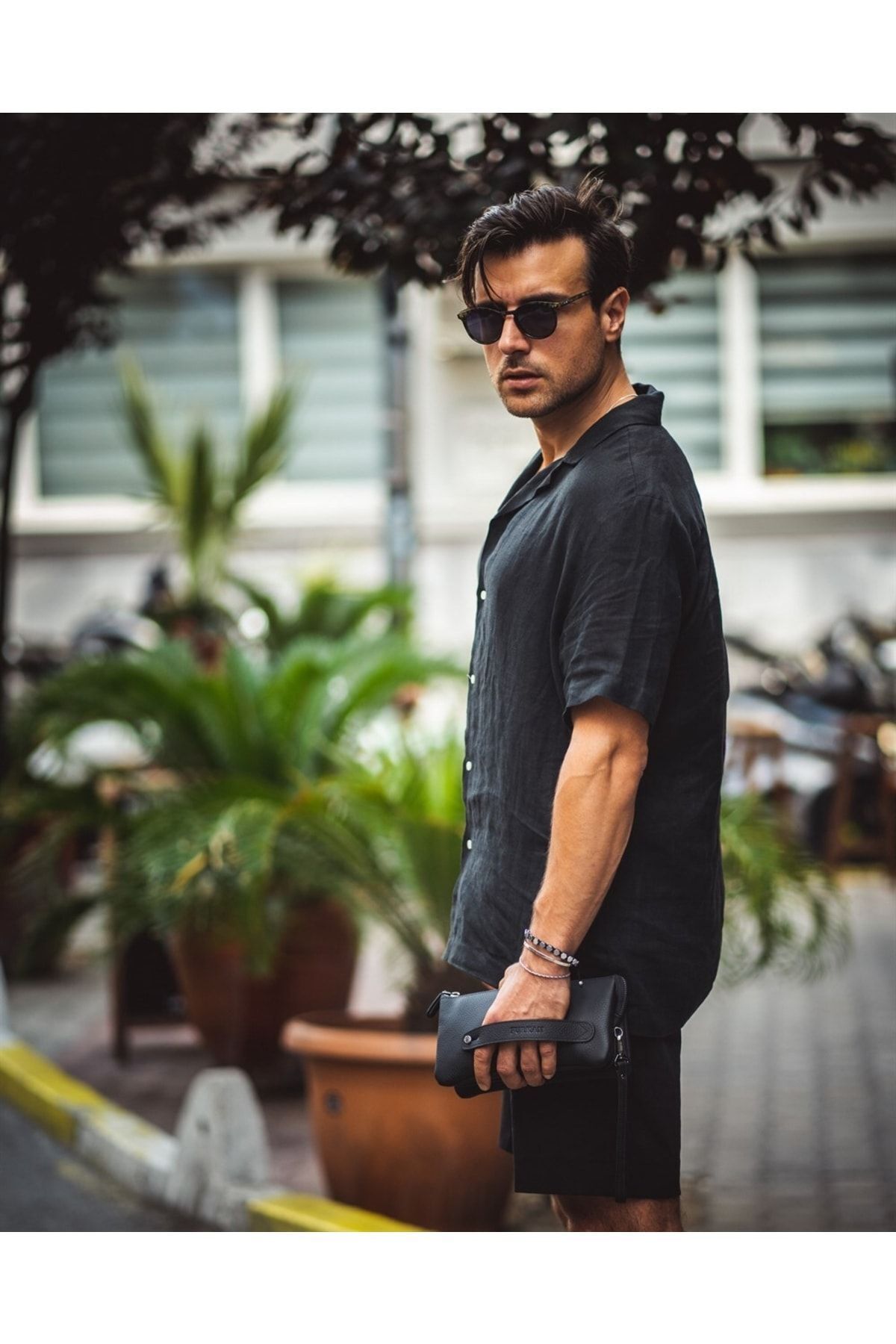 Fil Deri El Çantası Hakiki Deri El Bantlı Siyah Renk 2029