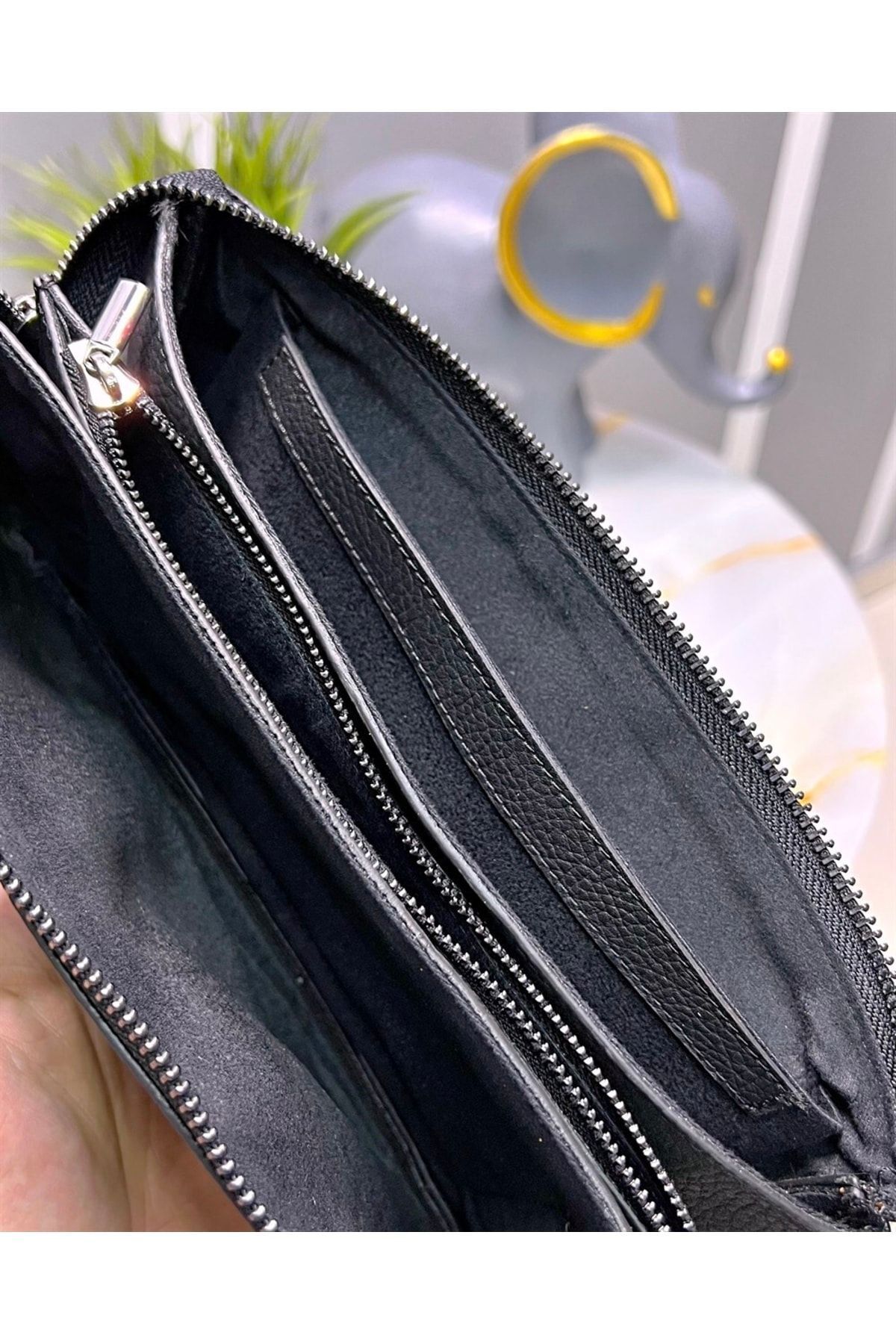 Fil Deri El Çantası Hakiki Deri El Bantlı Siyah Renk 2029 - Görsel 3