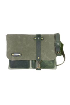 Hulganz Halwara Mumlu Kanvas & Hakiki Deri Postacı Çantası (Messenger Bag) 22x31 cm / 13 inç