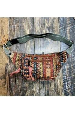 Street Bag Etnik Otantik Bohem Desenli Günlük Seyahat Kullanım Omuz ve Bel Çantası