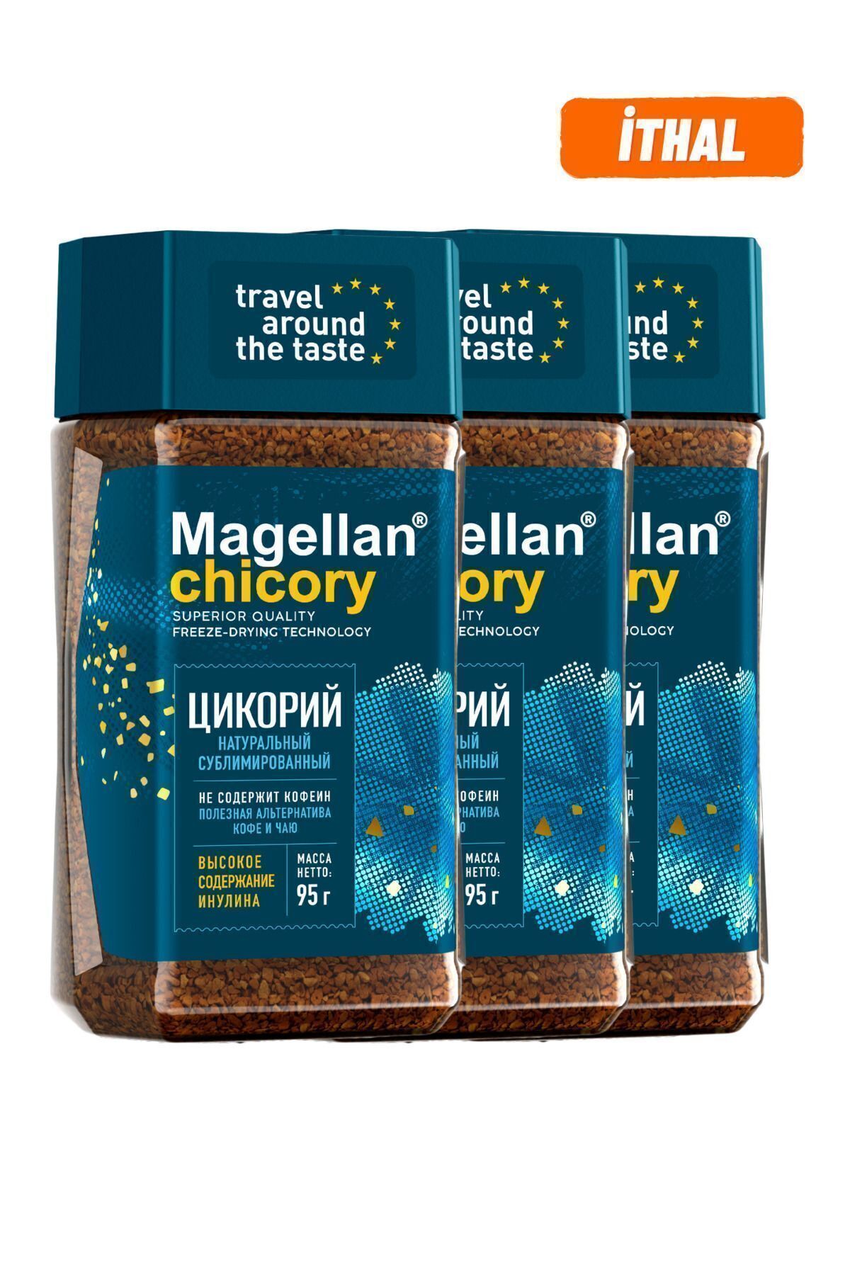 Slav Coffee Magellan %100 Doğal Hindiba Içeceği - Granül, Kafeinsiz, Glutensiz, Prebiyotik Inülinli 95g 3 Adet
