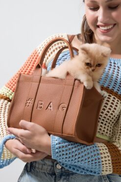 Baghashtag Kahverengi Deri Mini Tote Çanta