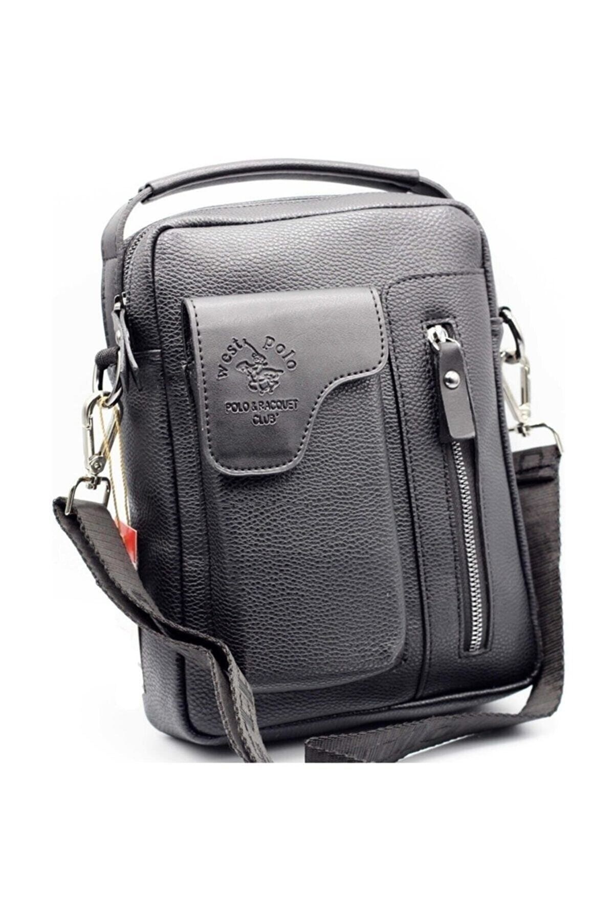 WEST POLO CÜZDAN Erkek Siyah El ve Omuz Askılı Çanta
