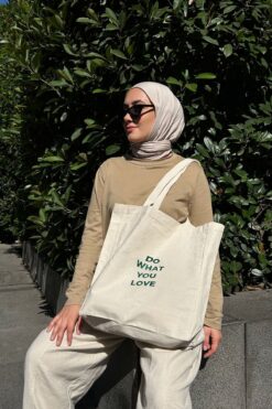 feinas Kanvas Bez Çanta - Love (ÇITÇIT - IÇ CEP - 320GR - %100 PAMUK)