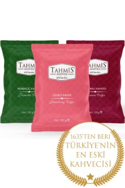 Tahmis 3'lü 100 Gr Menengiç Osmanlı Dağ Çilekli Aromalı Türk Kahvesi Seti